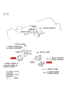 Silentblock oder Motorhalterung 1HZ/1PZ, für Toyota Land... 2