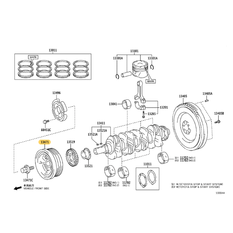 copy of Crankshaft Pulley For Toyota Hilux Revo (GDJ) - Original Toyota Land Cruiser