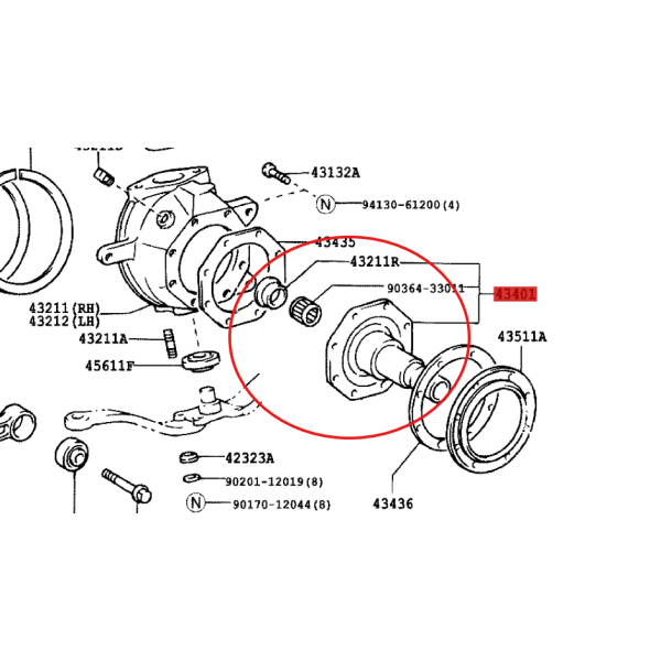 Trompette de moyeu Toyota Land Cruiser J8 -...