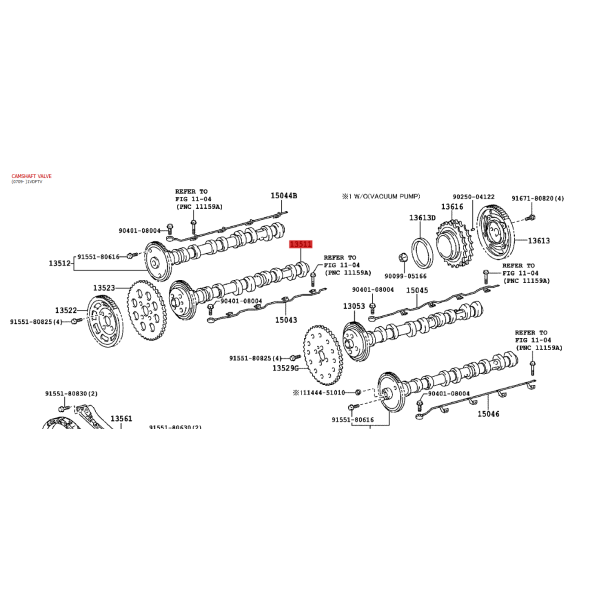 Albero a camme N-1 (motore 1VDFTV), Per Toyota...