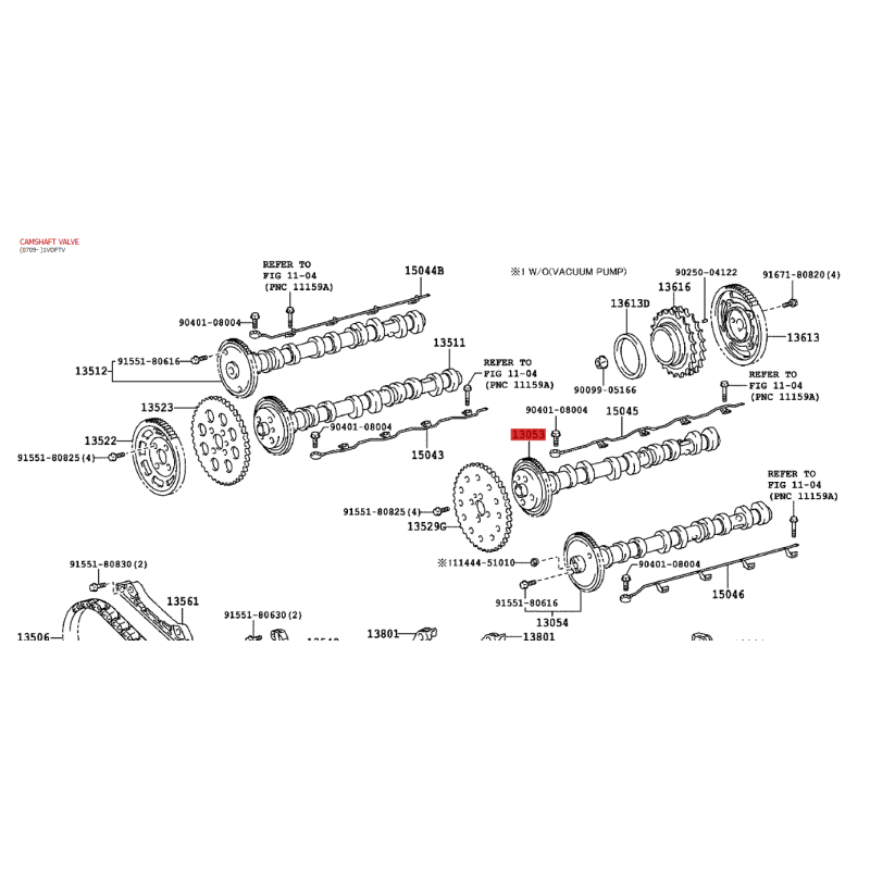 Árbol de levas n.º 3 (motor 1VDFTV) para Toyota Land Cruiser J20 - Original Toyota Land Cruiser