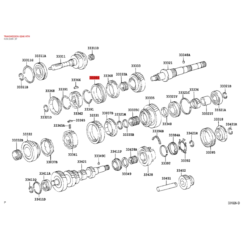 Verschiebbar Nr. 2 (5 Gänge), für Toyota Land Cruiser J9 /12/ Hilux /Dyna - Original Toyota Land Cruiser