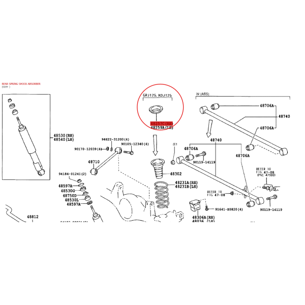Rear Coil Spring Bump Stop (3-door), For Toyota...