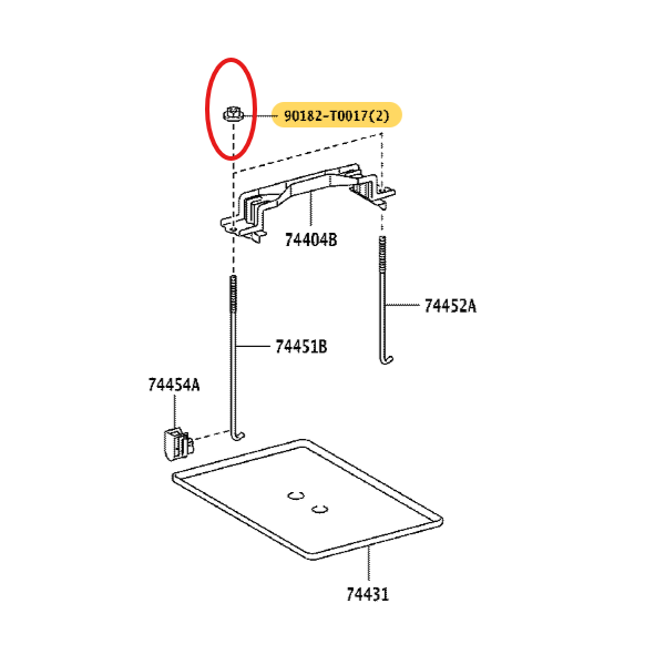 Rod nut, battery bracket, for Toyota Hilux Revo...