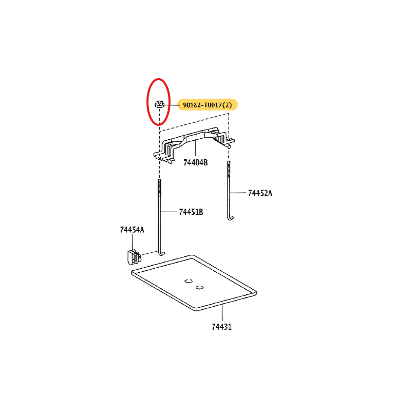 Rod nut, battery bracket, for Toyota Hilux Revo - Original Toyota Land Cruiser