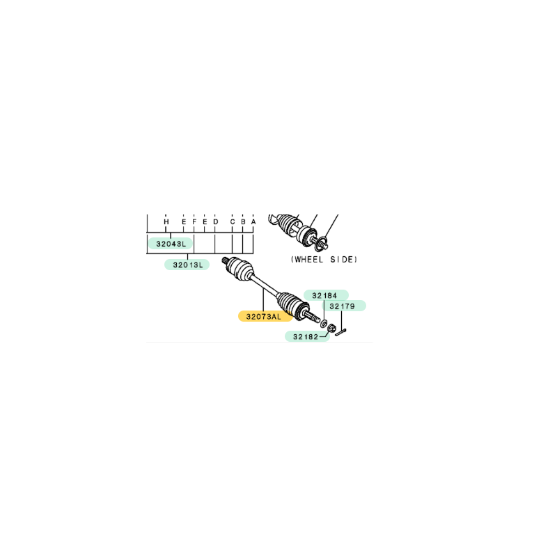 Homocinétique complète renforcée (côté gauche / moteur diesel), pour Mitsubishi Montero V60 - Pedders