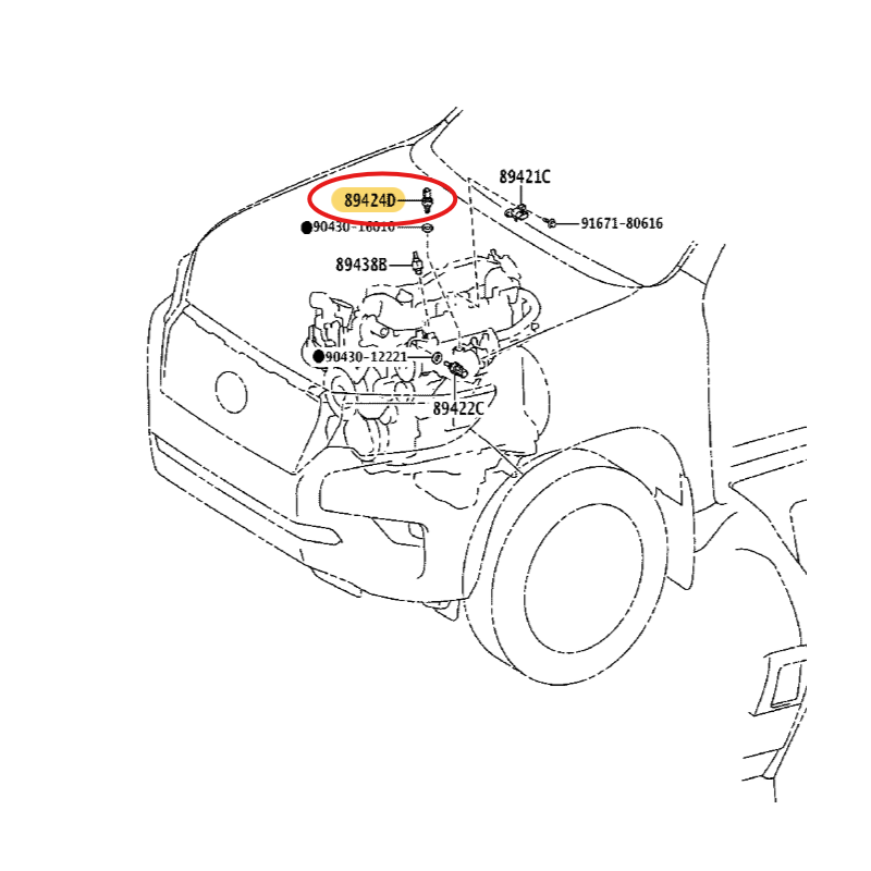 Sensore temperatura aria aspirazione (motore 1GDFTV/2GDFTV), per Toyota Land Cruiser J15 /Hilux - Originale Toyota Land Cruiser