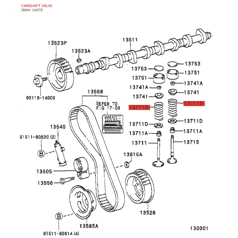 Ressort de compression intérieur (moteur 1KZTE/1HDT/1HZ/2L/2LT), pour Toyota Land Cruiser - Original Toyota Land Cruiser