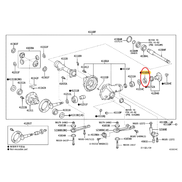 Retén del diferencial delantero para Toyota...
