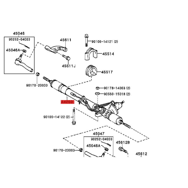Cremagliera dello sterzo NUOVA Per Toyota Land Cruiser J10 (precedente al 2002) - Originale Toyota Land Cruiser