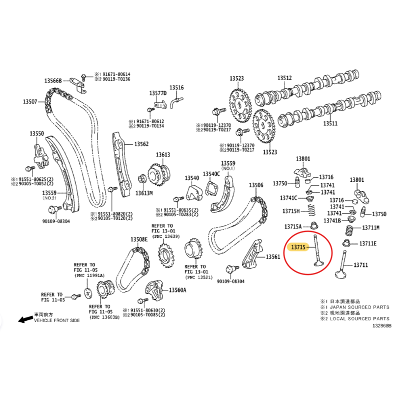 Soupape d'échappement (moteur 1GDFTV/2GDFTV), pour Toyota Land Cruiser J15 / Hilux Revo - Original Toyota Land Cruiser