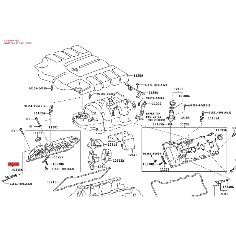 Válvula de controle de óleo de distribuição VVT-i (1GRFE/1URFE), para Toyota Land Cruiser J15/20/FJ - Original Toyota Land Cruis