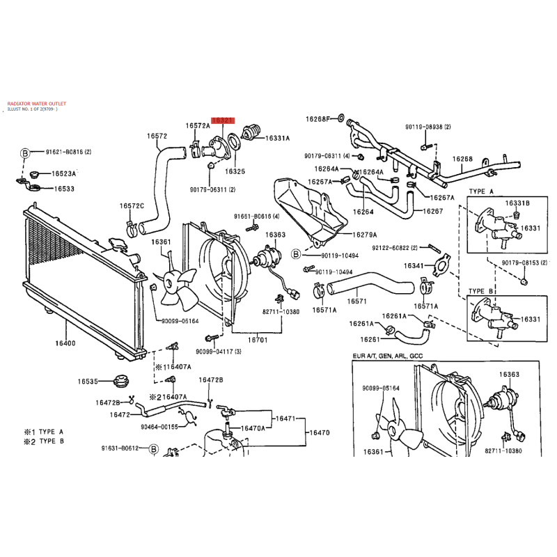 Kühlwasser-Einlass (Motor 3SFE), für Toyota RAV4 (1994-2000) - Original Toyota Land Cruiser