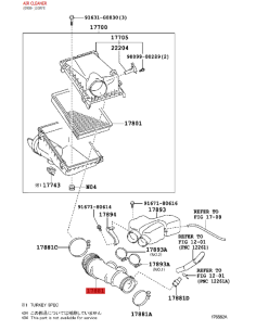 Manchon de filtre à air (moteur 1GRFE), pour Toyota Land... 2