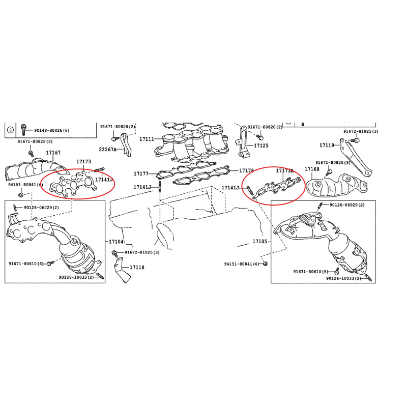Auspuffkrümmerdichtung (Motor 1GRFE), für Toyota Land Cruiser J15/ FJ Cruiser - Original Toyota Land Cruiser