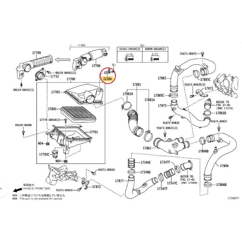 Mass Air Flow Sensor (engine 1VDFTV), for Toyota Land Cruiser J20 - Genuine Toyota Land Cruiser