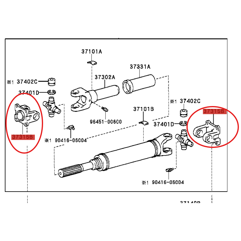 Horquilla cardan, Toyota Land Cruiser J7/8/9/10/hilux - Original Toyota Land Cruiser