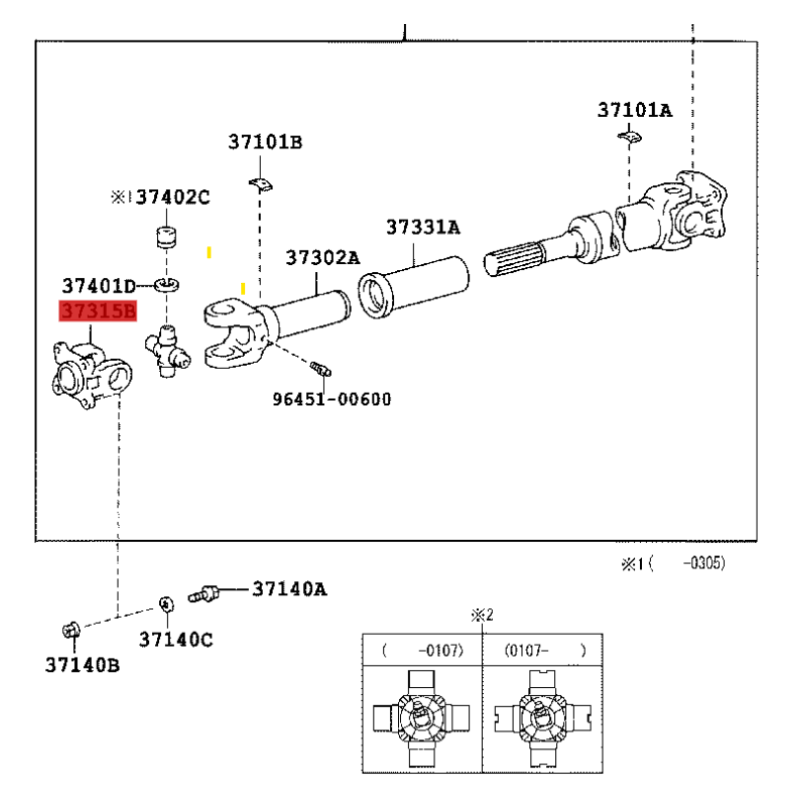 Horquilla cardan, Toyota Land Cruiser J7/8/9/10/hilux - Original Toyota Land Cruiser