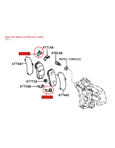 Plaque de support plaquettes de frein(N1) Toyota Land...