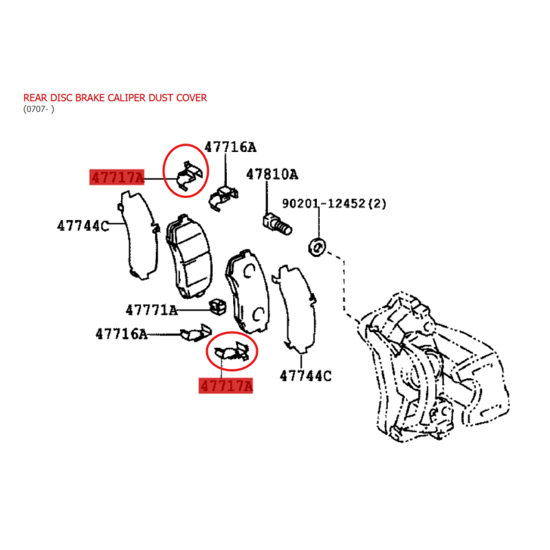 Piastra supporto pastiglie freno(N1) Toyota Land Cruiser J7/8/9/12/FJ - Originale Toyota Land Cruiser