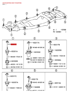 Body silentblock bolt No.1, for Toyota Land Cruiser J10 -...