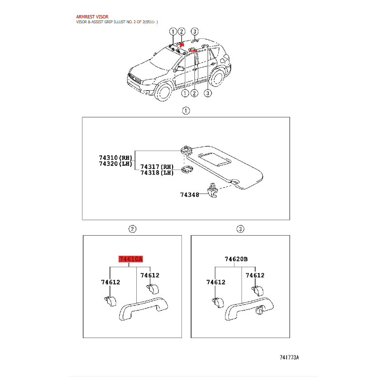 Maniglia interna, destra o sinistra, per Toyota RAV4 (dal 2005 al 2013) - Originale Toyota Land Cruiser