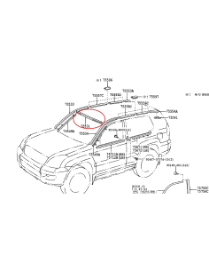 Upper windshield molding, Toyota Land Cruiser J12 -... 2