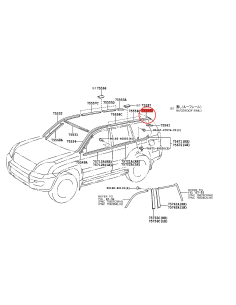 Cornice tetto posteriore sinistra (LH), per Toyota Land...