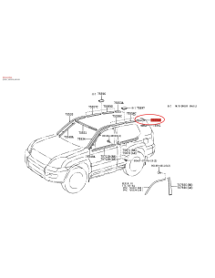 Moldura techo trasera izquierda (LH), para Toyota Land... 2