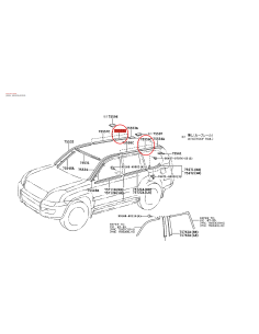 Moulure centrale de toit Toyota Land Cruiser J12 -...