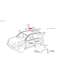 Moldura central de teto Toyota Land Cruiser J12 -... 2