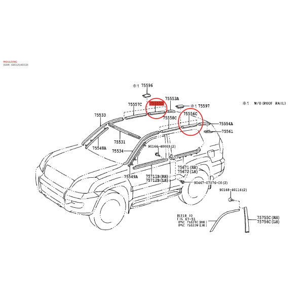 Mittlere Dachverkleidung Toyota Land Cruiser...