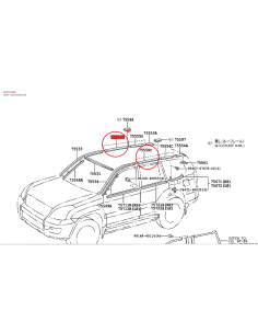 Central roof molding (No.2 / 5 doors), Toyota Land...