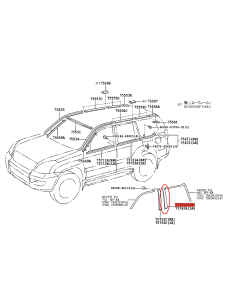 Hintere rechte Türrahmenverkleidung (5 Türen), für Toyota...