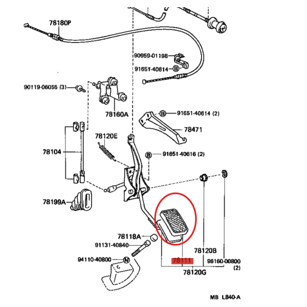 Goma pedal acelerador Toyota Land Cruiser J6 /...