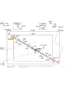 Tuerca hexagonal rotula a rotula axial, para Toyota Land...