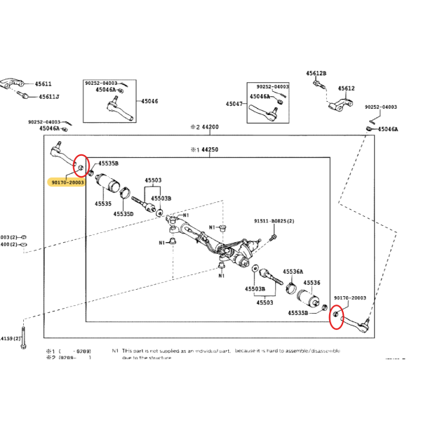 Sechskantmutter für axiales Gelenk zu Gelenk,...