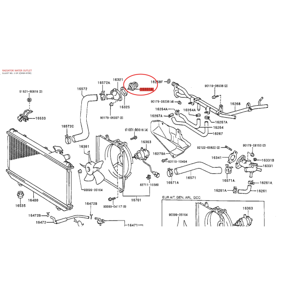 Termostato 82 °C (motore 3SFE), per Toyota RAV4...
