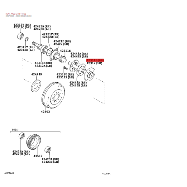 PALIER TRASERO  DERECHO HILUX