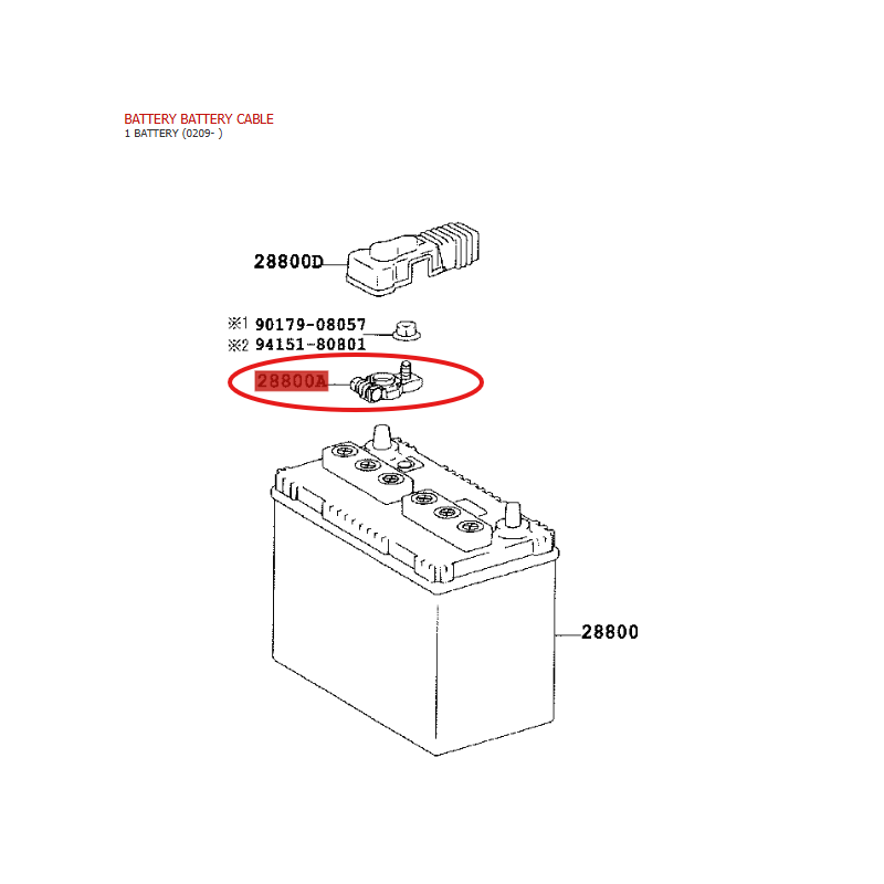 Positiver Batteriepol, für Toyota Land Cruiser J9 /10/12/ FJ/RAV4/4Runner - Original Toyota Land Cruiser