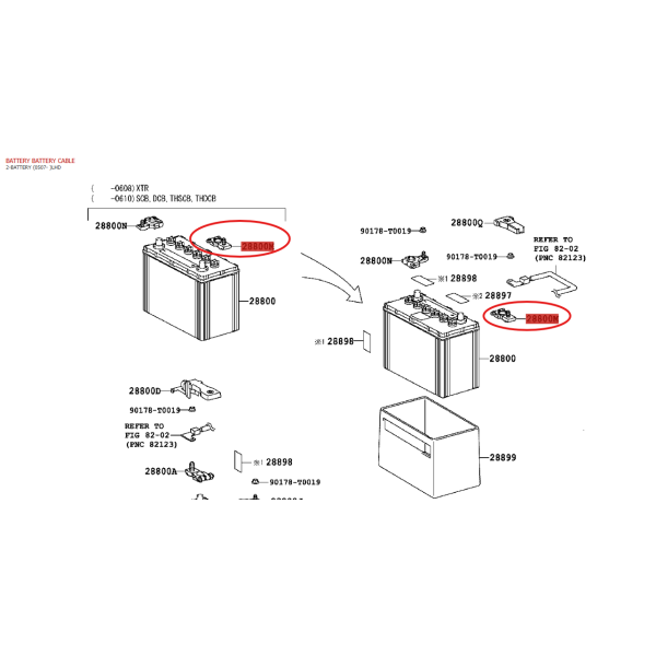 Terminal positif batterie, pour Toyota Land...