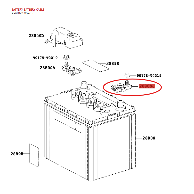 Negativer Batterieklemme, für Toyota Land Cruiser J15/20/Hilux - Original Toyota Land Cruiser
