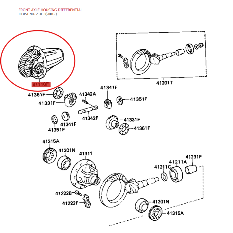 Neues komplettes Vorderachsdifferential (41/10, ohne Sperre) für Toyota Land Cruiser J8 - Original Toyota Land Cruiser