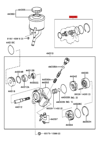 BOMBA DIRECCION KIT DE REPARACION J-10