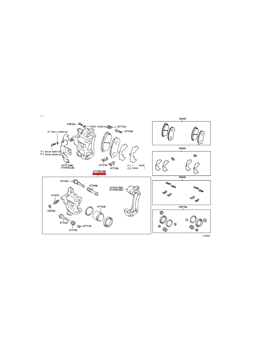 Frankberg 2x Pinza Freno Posteriore Sinistra Destra Compatibile con Yaris NCP1 NLP1 SCP1 1.0L-1.5L Yaris P1 1.3L Yaris P9 1.3L Replace# 4775052040