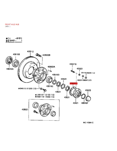 JUNTA BRIDA DELANTERA   J8 ORIGINAL TOYOTA LAND CRUISER