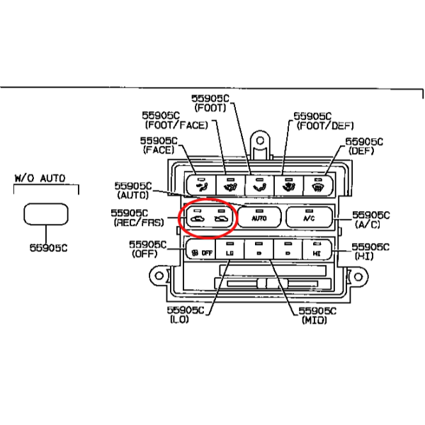 BOTONERA CENTRAL, BOTON "REC-FRS" J-8