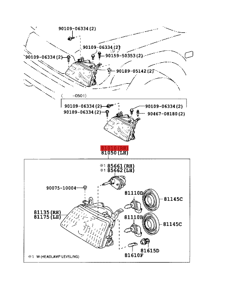 FARO ELECTRICO DERECHO ORIGINAL J-10