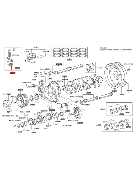 BIELA MOTOR  J-9/12/15/HILUX