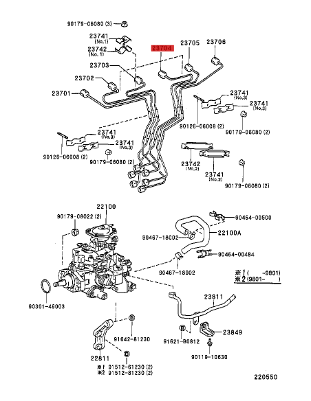 TUBO INYECTOR J-8 NUM.4